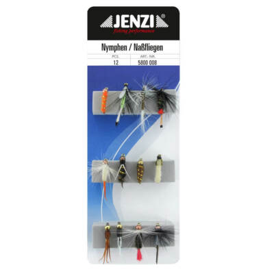 Jenzi Insektenimitate Fliegenset Naßfliegen-nymphen 12Stk. Appât