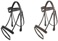 Whitaker Lynton Flash Bridle Diamante & Plain Browband Pony/Cob/Full Black/Brown