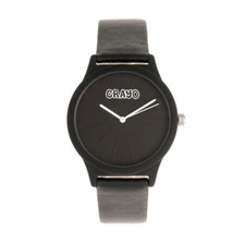 Crayo Splat Black Leatherette Strap Unisex Watch CRACR5302