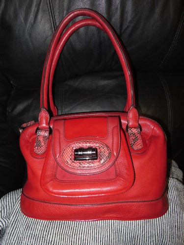 Mimco ladies Leather handbag Satchel style patent python feature looked after - Picture 3 of 12