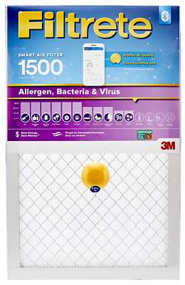 Filtrete S-2002-4 20x20 x 1 In. Smart Bluetooth Air Filter, 1500 Rating - - Afbeelding 1 van 2