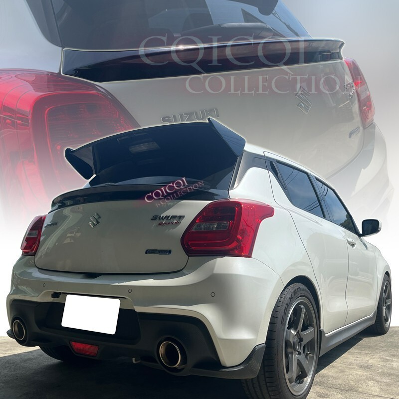 Gloss Black mid trunk spoiler for Suzuki 18-23 Swift hatchback