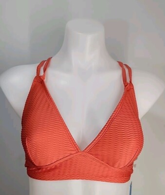 Nwt Cupshe Bikini Top Womens Size S Textured Coral