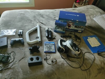vr headset ps4 bundle, vr, box, gun, 2 controllers, two motion controllers, box