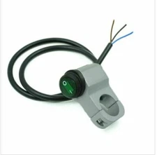 7/8" 12V 10A Motorcycle Handlebar Grip Light Switch Aluminum-Alloy Green LED