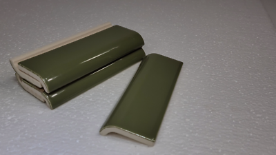 ラテもか様 Avocado Green Ceramic Tile Bullnose Mudcap Subway Mud Cap Curved