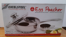ExcelSteel Egg Poacher, 2 Cup, Stainless,530,5