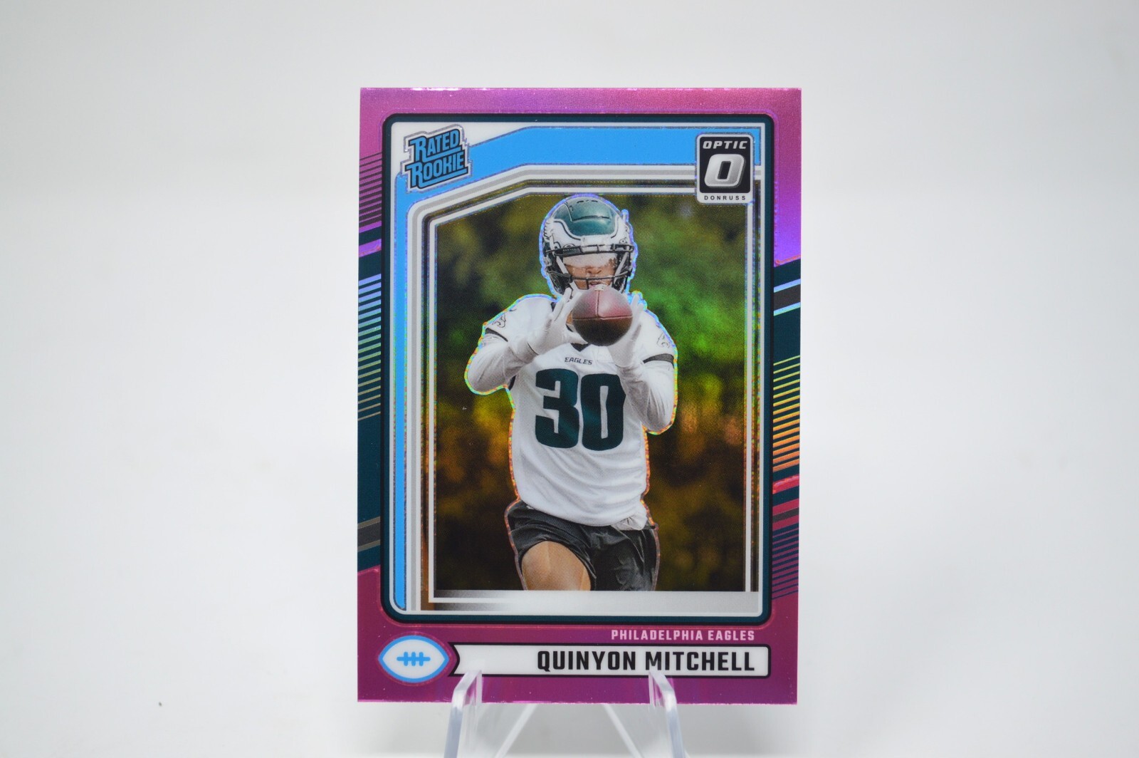 QUINYON MITCHELL 2024 Panini Donruss PINK PRIZM OPTIC PREVIEW Rated Rookie RC