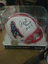 MINI HELMET ROBERT BRAZILE SIGNED THROWBACK WHITE MINI HELMET HOF 2018