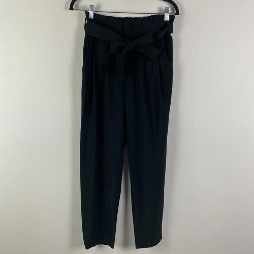 Athleta Skyline Pant II Pants Womens Size 2 Black Elastic Waist Stretch Belted