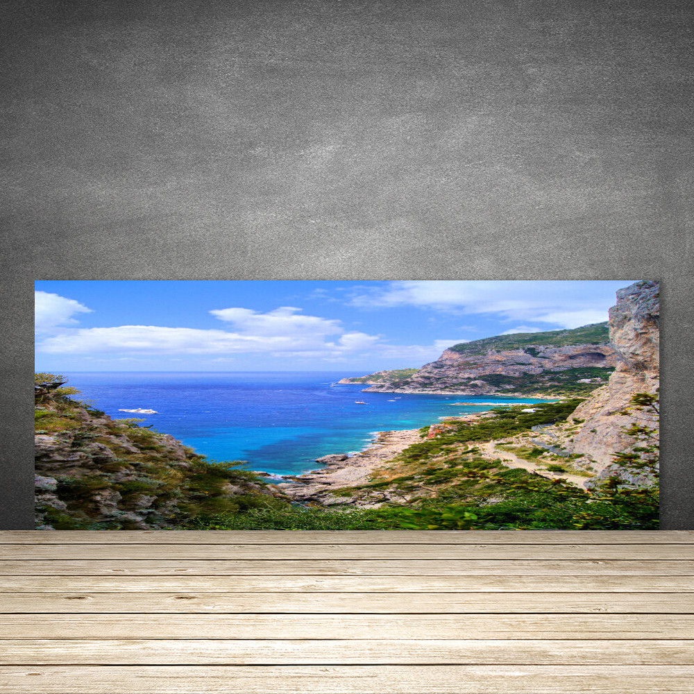 Crédence de cuisine en verre 125x50 cm avec motif paysage de mer et plage
