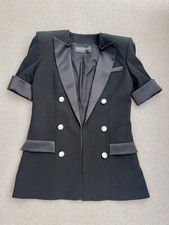 Balmain Women Black Vest Blazer Size F42 Uk14