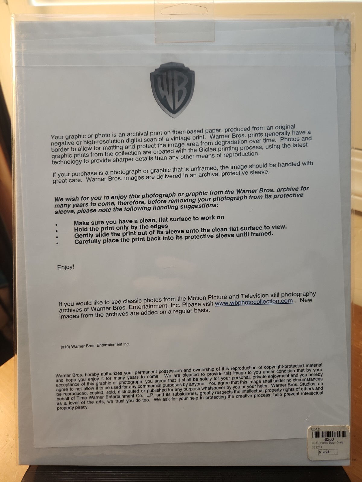 Bugs Bunny's Great Adventure 8 X 10 Print Warner Bros.