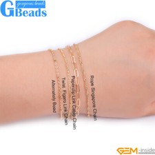 Necklace 14K Gold Filled 39.3  Men Women Bead Chain For Jewelry Making Findings