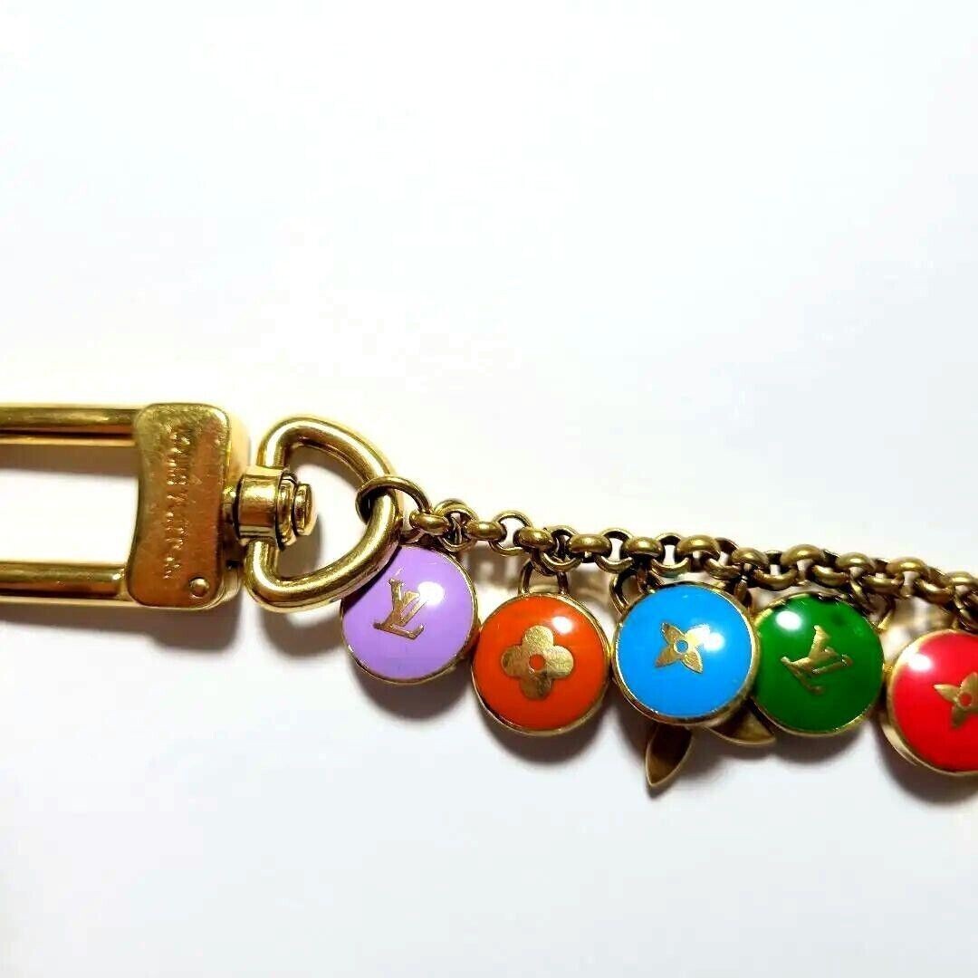 LOUIS VUITTON Bag charm Key chain holder LV Porto Cle Chenne Pastille F
