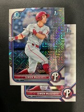 Simon Muzziotti 2022 Bowman Chrome Mojo Refractor BCP-40 Phillies w/Base Card