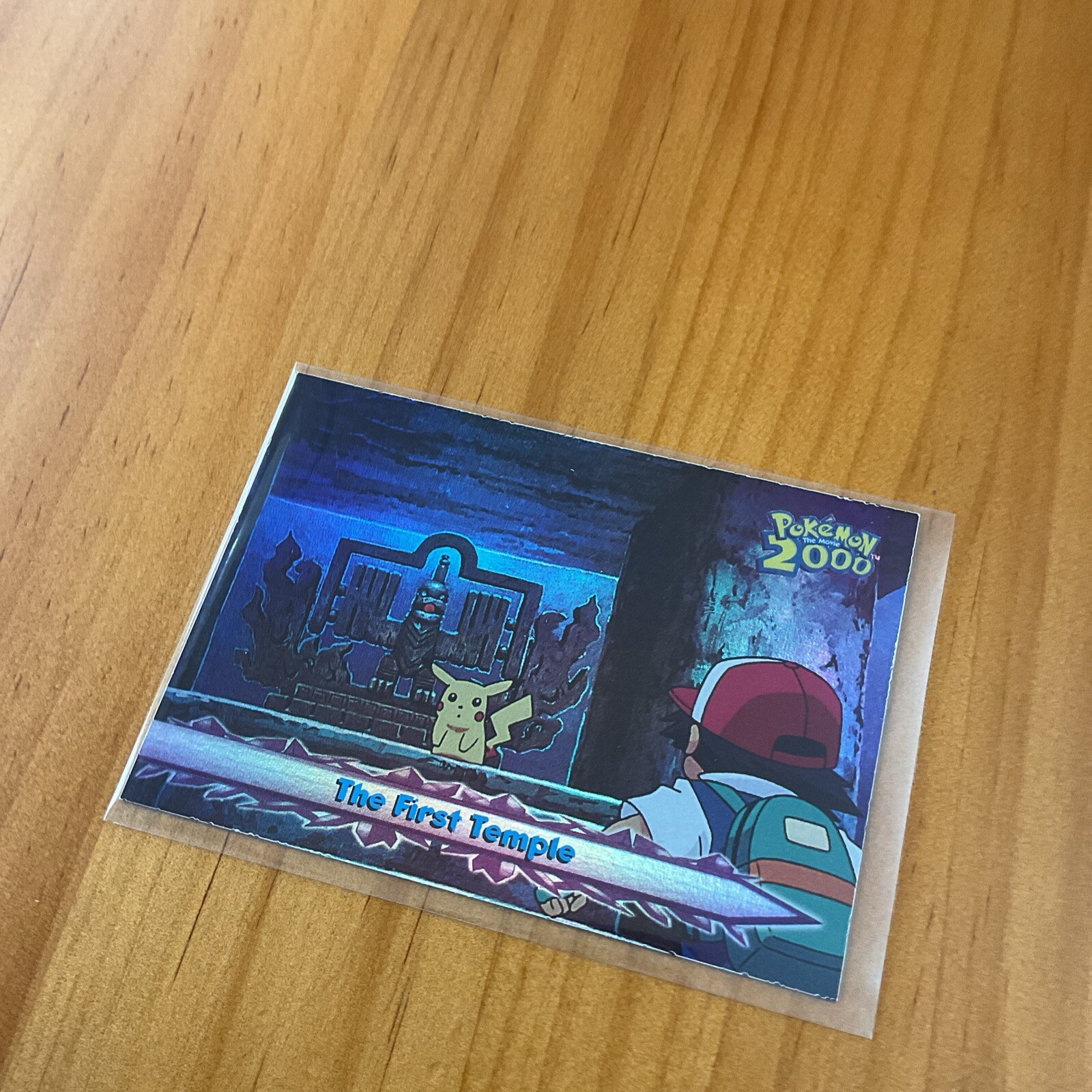 Pokemon Topps Card #32 , The First Temple Rainbow Holo Foil The Movie 2000 NM/M