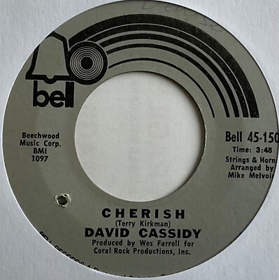 David Cassidy - Cherish - 7  Vinyl Single