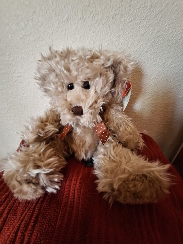 RUSS BERRIE RADCLIFFE BROWN PLUSH STUFFED TEDDY BEAR w curly fur & Tags (P35) - Picture 2 of 5