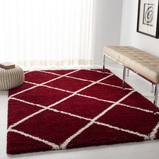 Safavieh Power Loomed Hudson Shag Red / Ivory Area Rugs - SGH281R