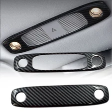Gloss Carbon Fiber Print Dome Reading Light Trim Cover Fits 17-23 Model 3 Y