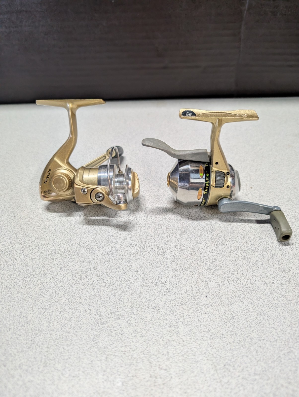 2 Nice Tiny Light Bass Pro Fishing Reels, Open Face And Clos
