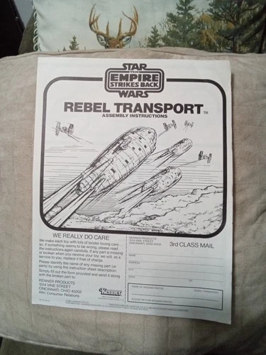 Vintage Star Wars 1981 Rebel Transport Instructions Manual Only Original Kenner!