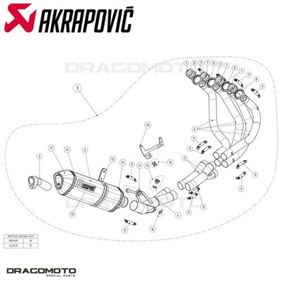 Full exhaust KAWASAKI ZX 1000 ABS Ninja 2014-2017 AKRAPOVIC Carbon
