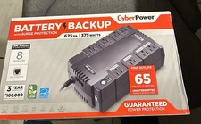 CyberPower 625VA/375W Battery Backup UPS, 8 Outlets, 890J Surge, DSL/Phone