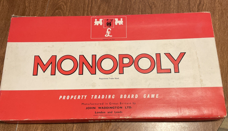 Vintage 1972 Monopoly Board Game Waddingtons UK Edition Classic Collectible