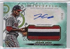 2022 Topps Inception Aqua /50 Josiah Gray #IAP-JG Patch Auto lz7