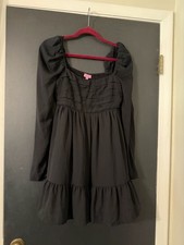 Mi Ami for Francesca's Long Sleeve Pleated Babydoll Mini Dress