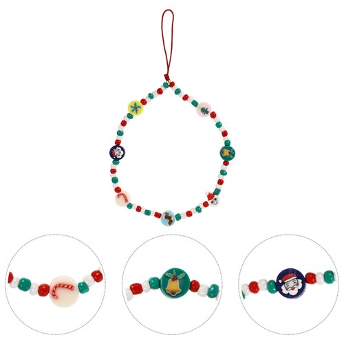 Santa Claus Mobiltelefonlink Perle Lanyard Geflochtenes Handy Cord - 第 12/12 張圖片