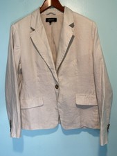 Quince 100% European Linen Blazer Jacket In Driftwood Tan Women’s Large