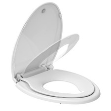 Toilet Seats Elongated,19" Extra Long Toilet Seat,Built-In Potty Training Sea...