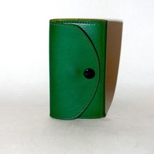 Vintage 60s Green Leather Key Holder Case 3 Keys Protector