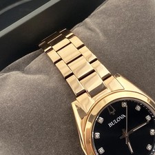 Bulova Surveyor 97P156 Womens Quartz Watch Grey Dial Rose Gold Diamond Stainless - Image 2
