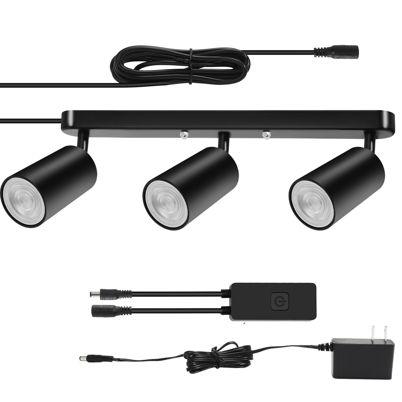 Plug in Track Lighting Track Light Fixtures with Power Cord Wall Spotlight Fl...