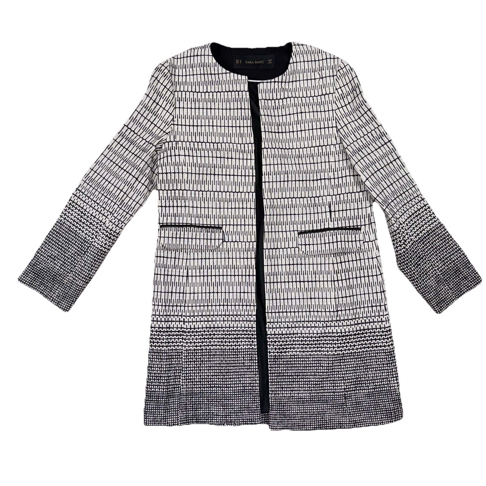 ZARA Basic Longline Jacket Open Lightweight Black… - image 1