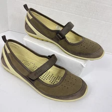 ECCO Biom Lite Mary Jane Shoes Flats Womens 7 - 7.5 EU 38 Brown Green Barefoot