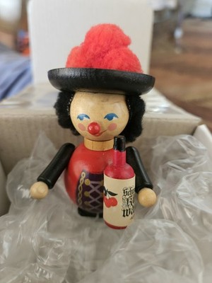 Vintage Steinbach Wood Ornament Black Forest Woman Bollenhut Kirsch Bottle.