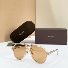 TOM FORD FT1061 Clear Champagne / Light Brown 64  13-140 Sunglasses New w/ Case