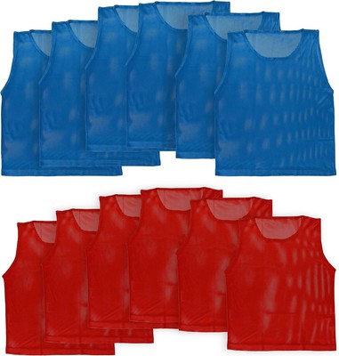 LITEMESH Pinnies (Set of 12/24 Practice Vests) Child/Youth, 6-red + 6-blue 