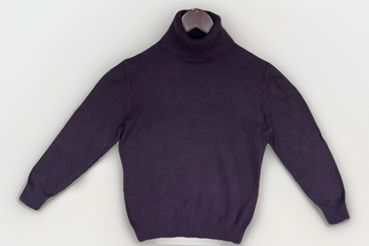 L.L. Bean Turtleneck Sweater Purple Knit Womens Medium M Reg