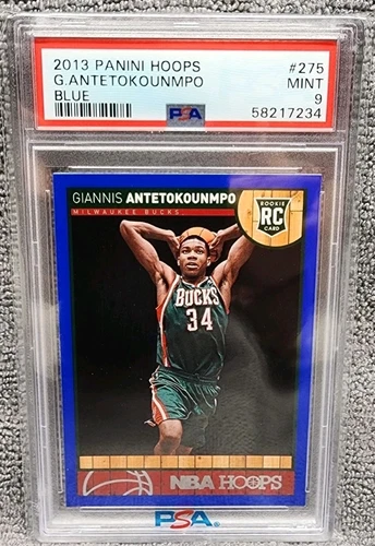 2013 PANINI HOOPS BLUE #275 GIANNIS ANTETOKOUNMPO ROOKIE RC PSA 9