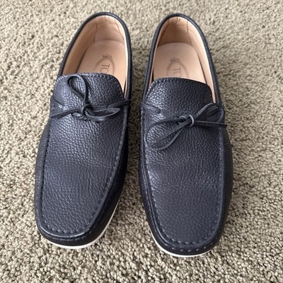 TOD s City Gommino Black Lace Up Moccasin Driving Loafers Men s Size 9.5