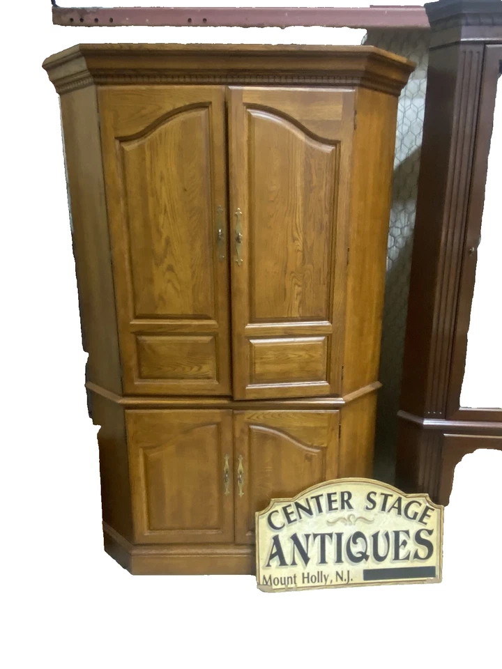 62857 Oak Corner Cabinet Television Stand Entertainment Cabinet - Изображение 2 из 4