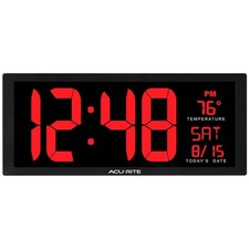 Elegant 14.5-Inch Digital LED Clock with Date  Temperature for Home/Office