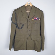 Vintage British Army No2 Dress Jacket Mens 41 Green 1961 Military Ceremonial