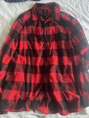 Vintage H&M Western Shirt Red Black Grunge Style Check XL Long Sleeve - Image 1 of 3